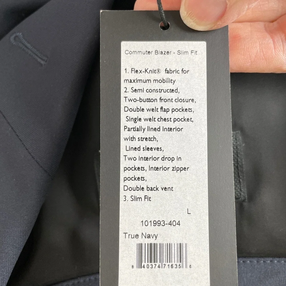 Rhône Navy Blue Commuter Blazer Slim Fit Mens L Stretch Minimalist Performance - Picture 6 of 14